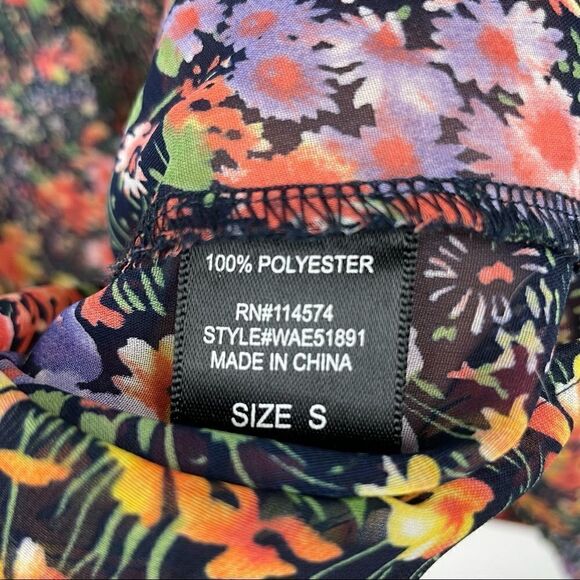 Bellatrix | floral long sleeve Blouse Small , tie neck, multicolored - Picture 9 of 11